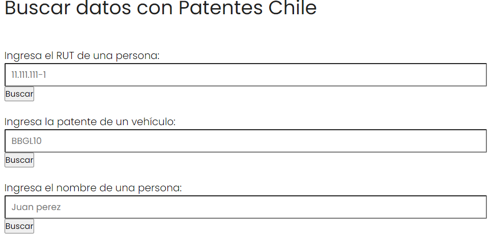 Patentes chile buscar datos